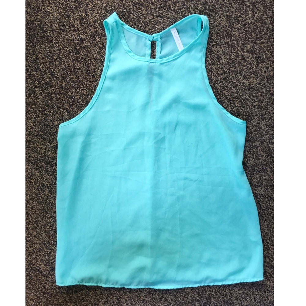 Slightly sheer turquoise tank